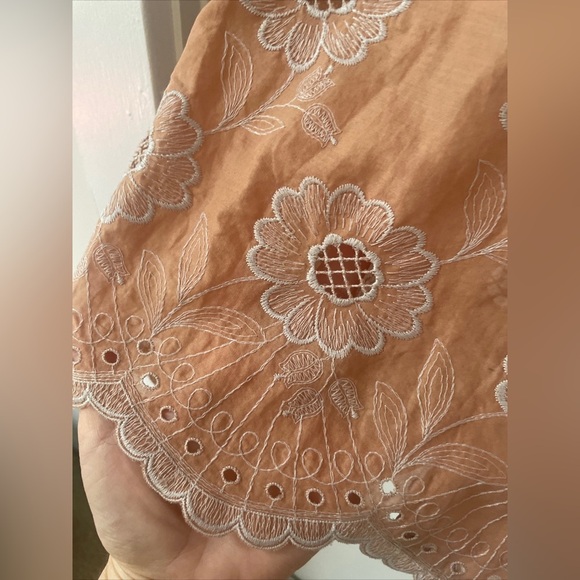 Needles Vintage Japanese Archive Peach Floral Lace Eyelet Button Down Shirt Sz S - Picture 4 of 10